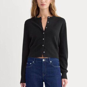 NWT Everlane Cashmere Cropped Cardigan black Sz XS